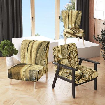 Architectural Detail of Paris in Winter Mid-Century Accent Chair
